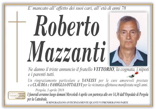 manifesto funebre di Mazzanti Roberto