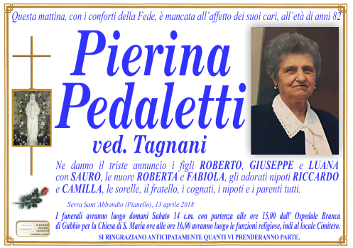 manifesto funebre di Pedaletti Pierina