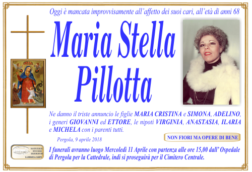 manifesto funebre di Pillotta Maria Stella