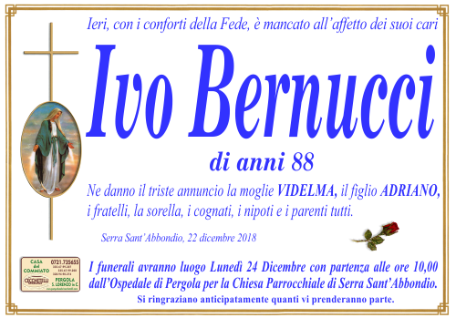 manifesto funebre di Bernucci Ivo