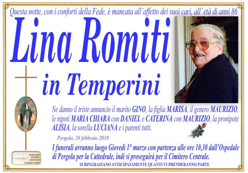 manifesto funebre di Romiti Lina