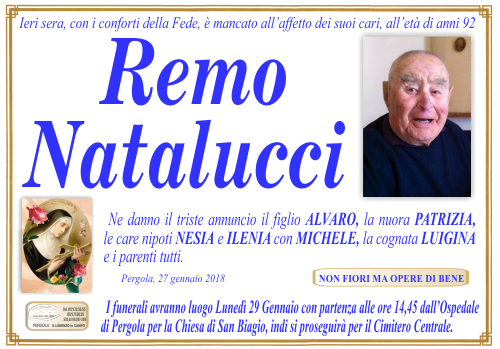 manifesto funebre di Natalucci Remo