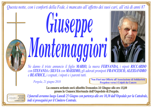 manifesto funebre di Montemaggiori Giuseppe