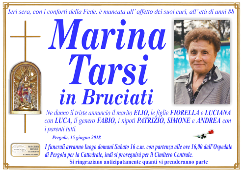 manifesto funebre di Tarsi Marina
