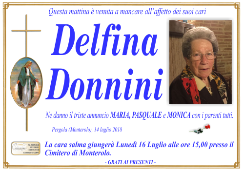manifesto funebre di Donnini Delfina