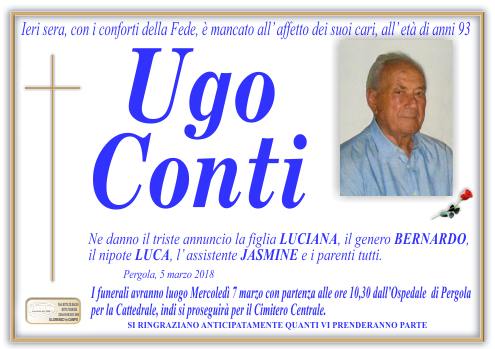 manifesto funebre di Conti Ugo
