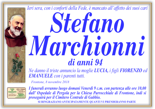 manifesto funebre di Marchionni Stefano