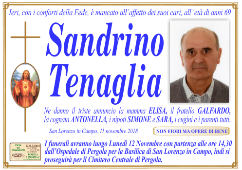 manifesto funebre di Tenaglia Sandrino