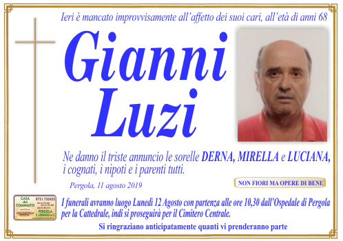 manifesto funebre di Luzi Gianni