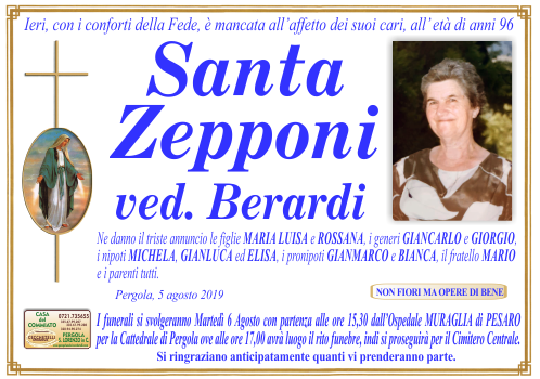 manifesto funebre di Zepponi Santa