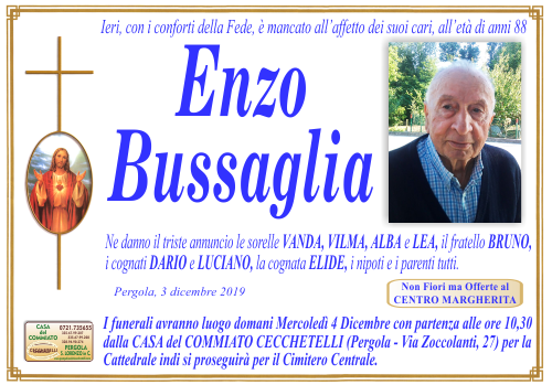 manifesto funebre di Bussaglia Enzo