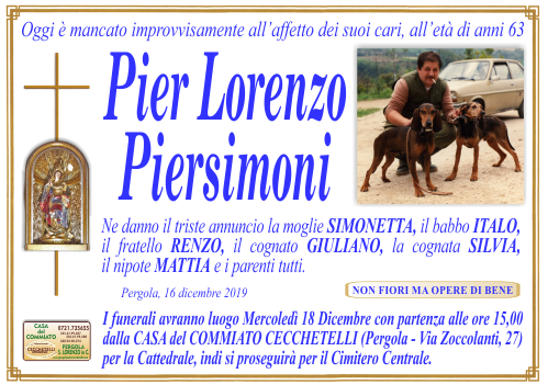 manifesto funebre di Piersimoni Pier Lorenzo