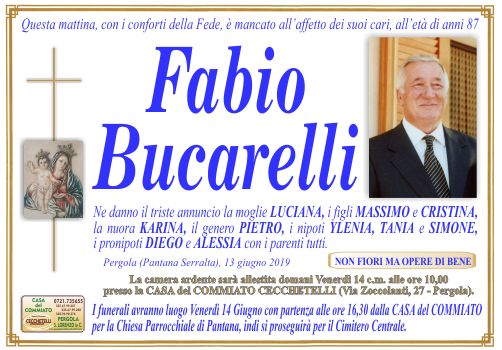 manifesto funebre di Bucarelli Fabio