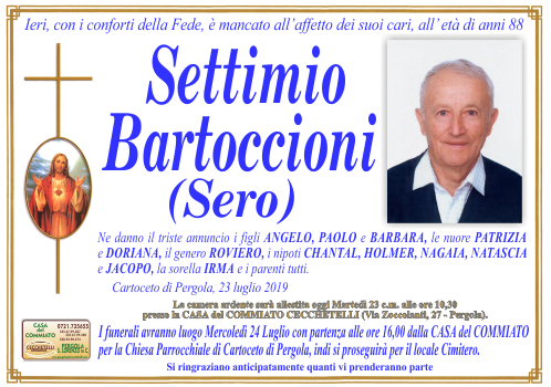 manifesto funebre di Bartoccioni Settimio