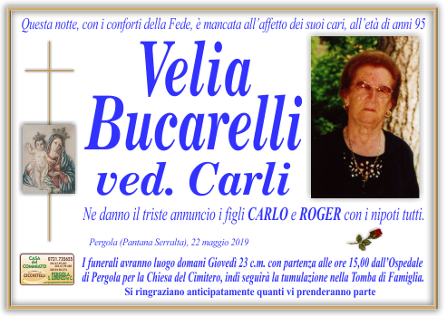 manifesto funebre di Bucarelli Velia