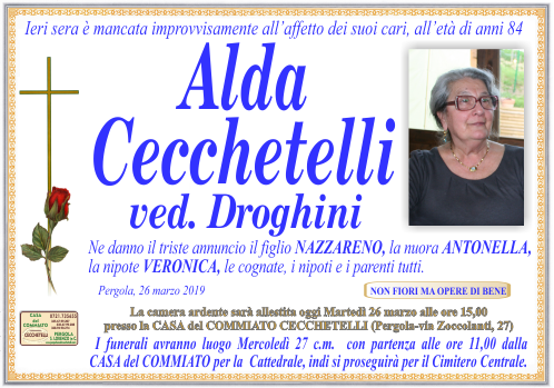 manifesto funebre di Cecchetelli Alda