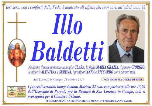 manifesto funebre di Baldetti Illo