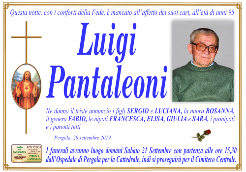 manifesto funebre di Pantaleoni Luigi