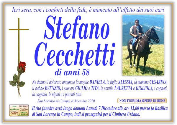 manifesto funebre di Cecchetti Stefano