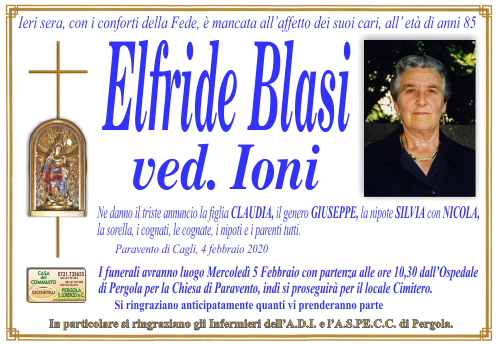 manifesto funebre di Blasi Elfride