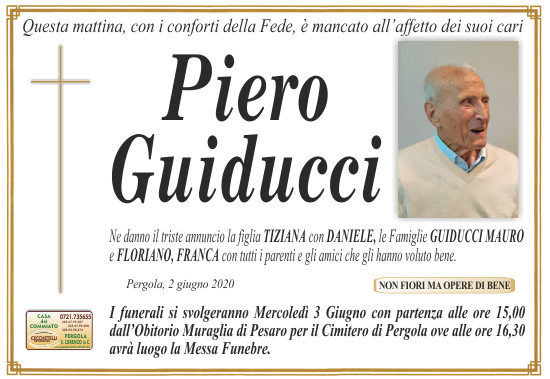 manifesto funebre di Guiducci Piero