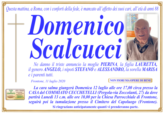 manifesto funebre di Scalcucci Domenico