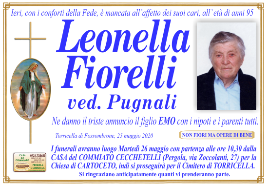 manifesto funebre di Fiorelli Leonella