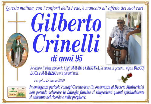 manifesto funebre di Crinelli Gilberto