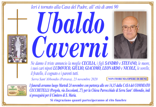manifesto funebre di Caverni Ubaldo