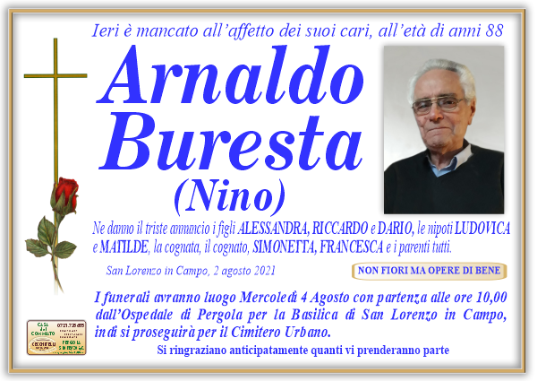 manifesto funebre di Buresta Arnaldo