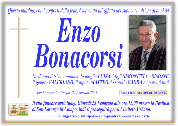 manifesto funebre di Bonacorsi Enzo