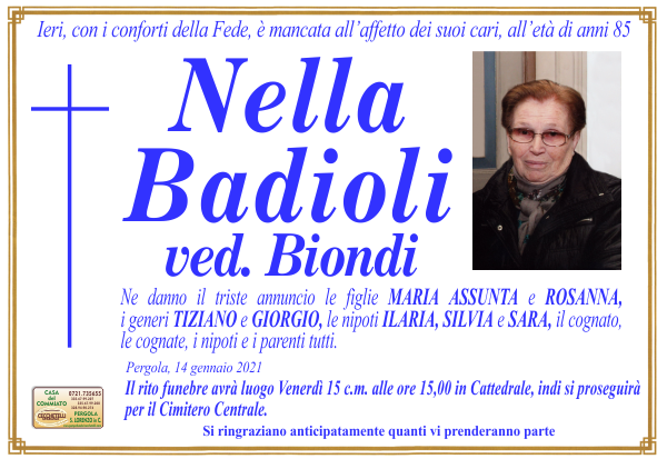 manifesto funebre di Badioli Nella