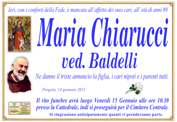 manifesto funebre di Chiarucci Maria