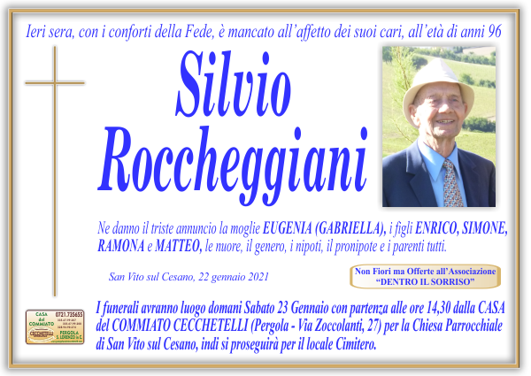 manifesto funebre di Roccheggiani Silvio