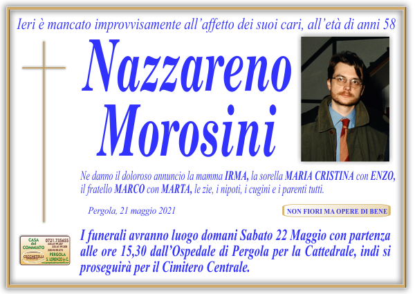 manifesto funebre di Morosini Nazzareno