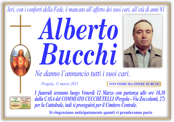 manifesto funebre di Bucchi Alberto