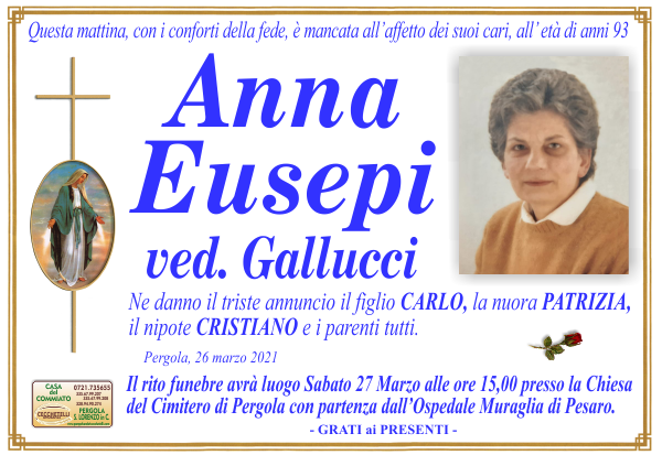 manifesto funebre di Eusepi Anna