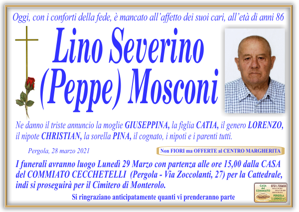 manifesto funebre di Mosconi Lino Severino