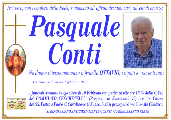 manifesto funebre di Conti Pasquale