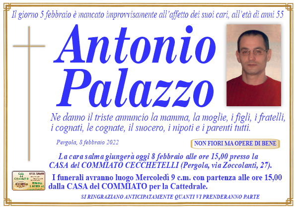 manifesto funebre di Palazzo Antonio