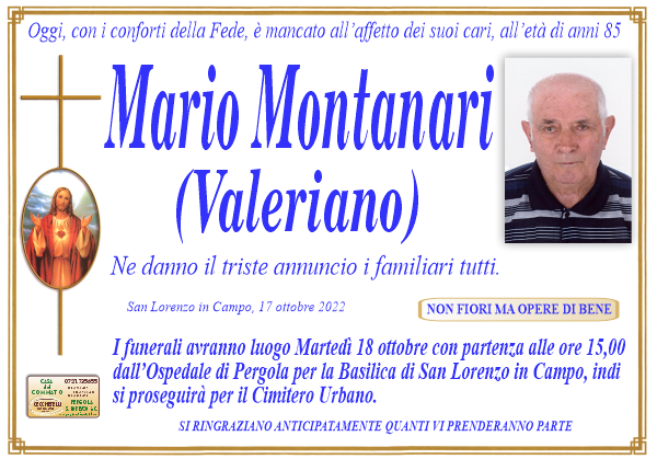 manifesto funebre di Montanari Mario