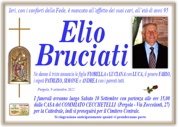 manifesto funebre di Bruciati Elio
