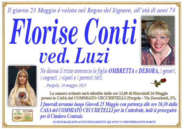 manifesto funebre di Conti Florise