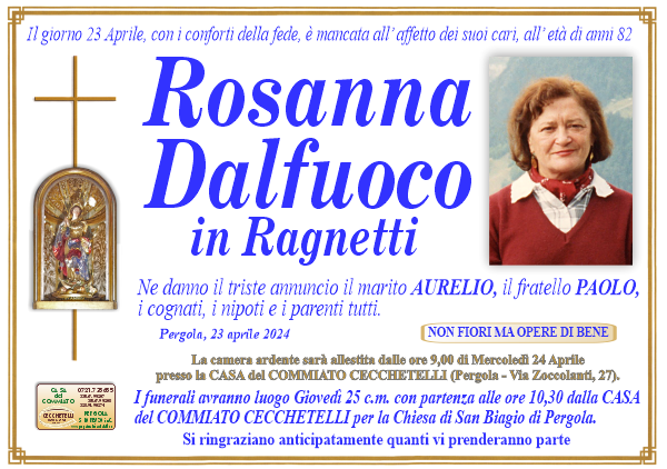 Necrologio di Rosanna Dalfuoco