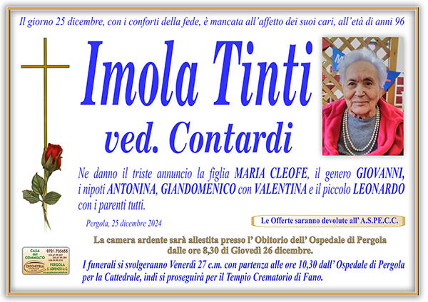 manifesto funebre di Tinti Imola