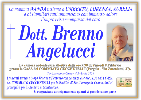 manifesto funebre di Angelucci Brenno