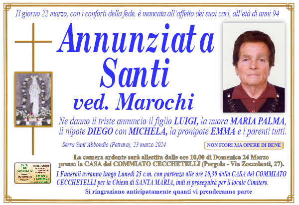manifesto funebre di Santi Annunziata