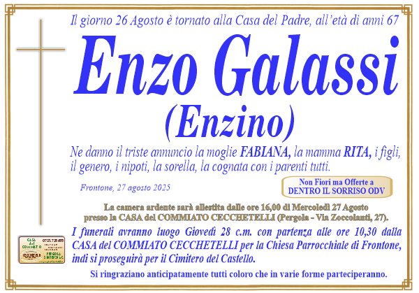 Necrologio di Enzo Galassi