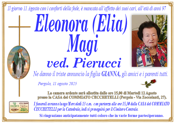manifesto funebre di Magi Eleonora