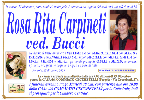 manifesto funebre di Carpineti Rosa Rita